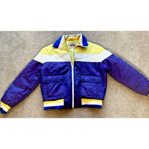 Vintage Amerex of California Action Wear Skit Jacket Large Womens Purple Yellow